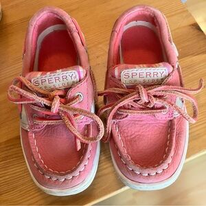 Sperry Top Sider Pink Little Girls Shoes-Size 7